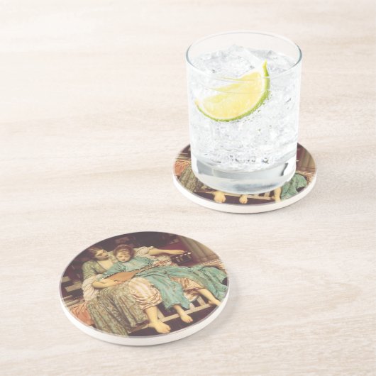 Musikunterricht von Lord Frederic Leighton Sandstein Untersetzer (Seite)