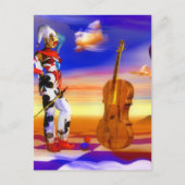 Musikvioletten surrealistische Notenkunst von Lenn Postkarte (Vorderseite)