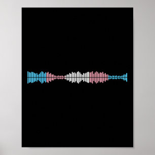 Musikwellen dezentrale Trans-Stolz-Flagge Transgen Poster