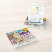 Musikwelt Glasuntersetzer (Schrägansicht)