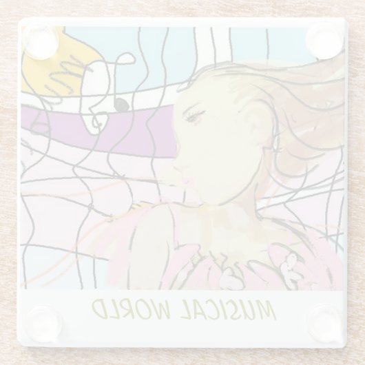 Musikwelt Glasuntersetzer (Rückseite)