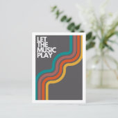 Musikwiedergabe gelassen postkarte (Stehend Vorderseite)