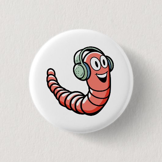 Musikwurm Button (Vorderseite)