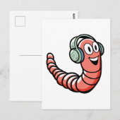 Musikwurm Postkarte (Vorne/Hinten)