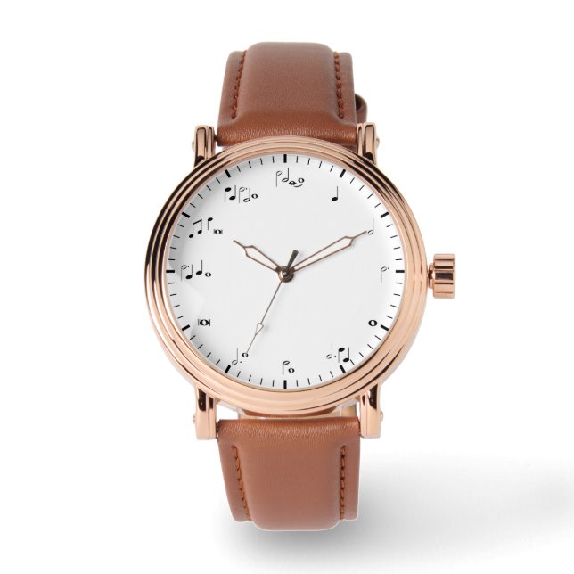 Musikzeituhr Schwarz-Weiß-Musik Armbanduhr (Vorderseite)