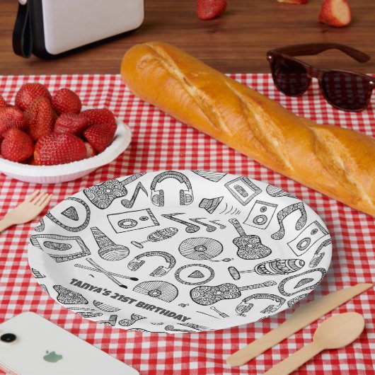 Musikzubehör für personalisierte Musikinstrumente Pappteller (Picknick)