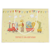 Musikzug mit wilden Tieren Kindergeburtstag Große Geschenktüte (Vorderseite)