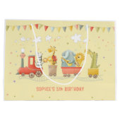 Musikzug mit wilden Tieren Kindergeburtstag Große Geschenktüte (Rückseite)