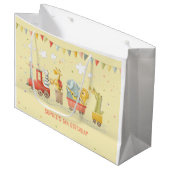 Musikzug mit wilden Tieren Kindergeburtstag Große Geschenktüte (Vorderseite Schrägansicht)