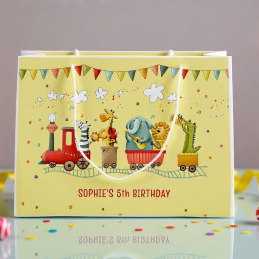 Musikzug mit wilden Tieren Kindergeburtstag Große Geschenktüte