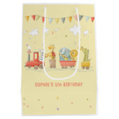 Musikzug mit wilden Tieren Kindergeburtstag Mittlere Geschenktüte (Rückseite)