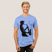 Musimentshirts Soul Saxophon Player Tri-Blend Shirt (Vorderseite voll)