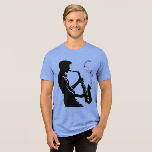 Musimentshirts Soul Saxophon Player Tri-Blend Shirt (Vorderseite voll)