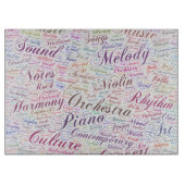 Musique Mélodie Orchestre Silhouette Texte Schneidebrett (Vorderseite)