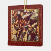 Musizierengel. Fine Art Christmas Geschenk Metal O Keramikornament (Links)