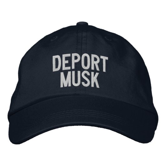 MUSK ABSCHIEBEN BESTICKTE BASEBALLKAPPE (Vorderseite)