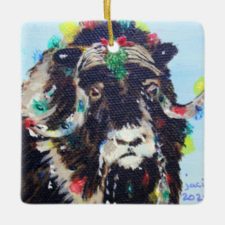 Musk Ox Christmas Keramikornament