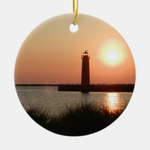 Muskegon Channel Lighthouse Keramik Ornament