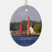 Muskegon Eintritt Lights-Ornamente Keramik Ornament (Rechts)