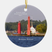 Muskegon Eintritt Lights-Ornamente Keramik Ornament (Vorne)