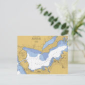 Muskegon, MI Nautical Harbor Chart Postkarte (Stehend Vorderseite)