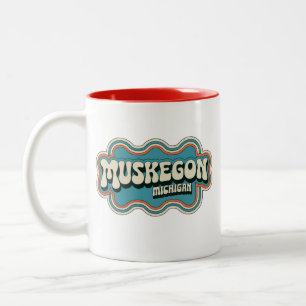 Muskegon Michigan 70er Retro Vintage Kaffeetasse 