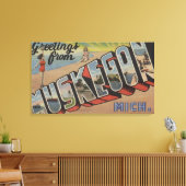 Muskegon, Michigan - Große Buchstabenszenen 2 Leinwanddruck (Insitu (Wohnzimmer))