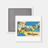 Muskegon Michigan MI Old Vintage Travel Souvenir Magnet (Vorderseite/Rückseite)