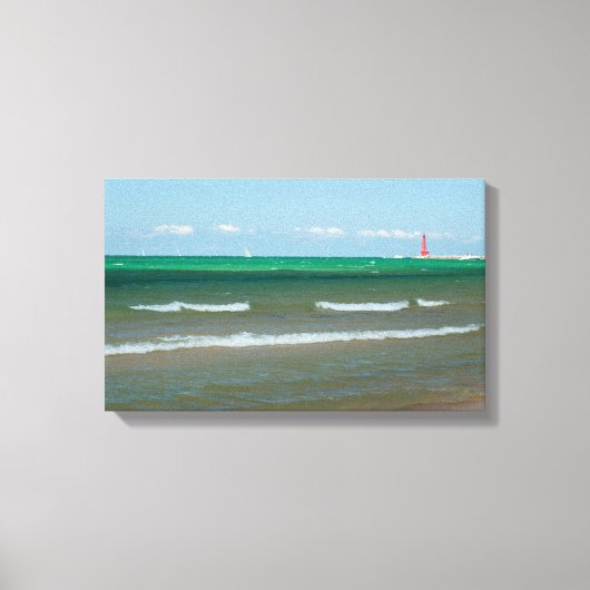 Muskegon Pier Light, Muskegon, Michigan Leinwanddruck (Vorderseite)