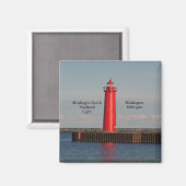 Muskegon South Pierhead Light Magnet (Vorderseite/Rückseite)