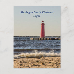 Muskegon South Pierhead Light Postkarte