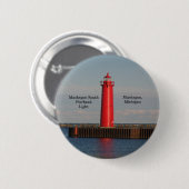 Muskegon South Pierhead Light-Taste Button (Vorne & Hinten)