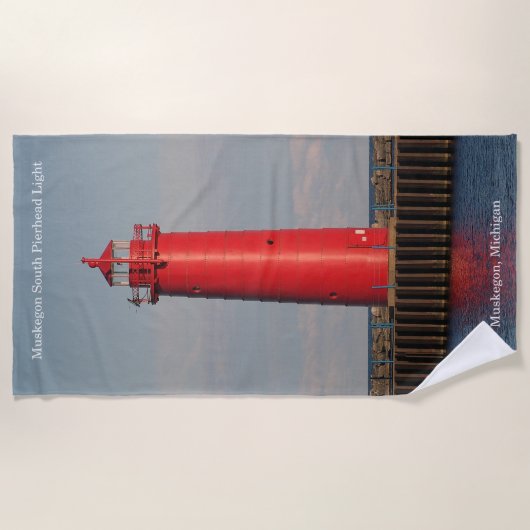 Muskegon South Pierhead Strandtuch (Vorderseite)