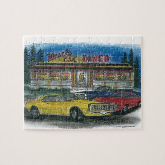 Muskel-Auto-Restaurantpuzzlespiel Puzzle (Horizontal)
