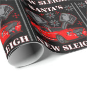 Muskel-Auto-Sankt neuer Pferdeschlitten-hässliche Geschenkpapier (Rolleneckpunkt)