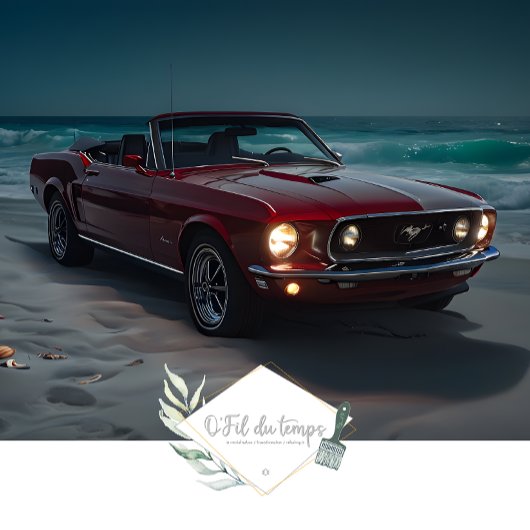 Muskel Car Beach Front decoupage Seidenpapier