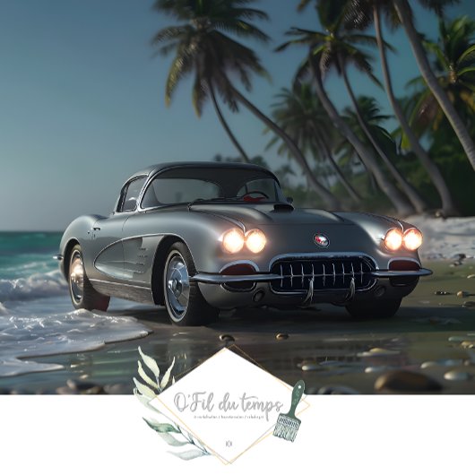 Muskel Car Beach Front decoupage Seidenpapier