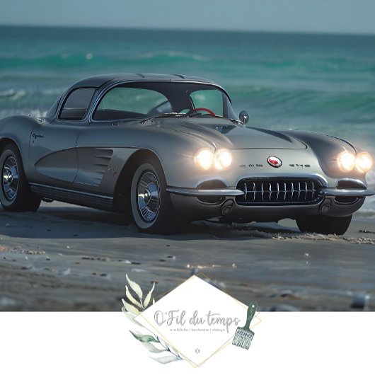 Muskel Car Beach Front decoupage Seidenpapier