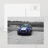 Muskel Car Blue Postcard Postkarte (Vorne/Hinten)