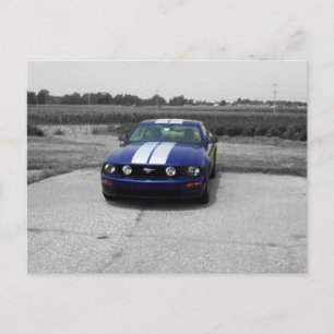 Muskel Car Blue Postcard Postkarte