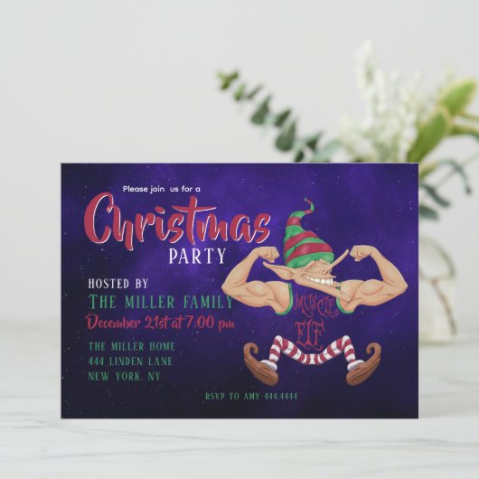 Muskel Elf Einladung (Stehend Vorderseite)