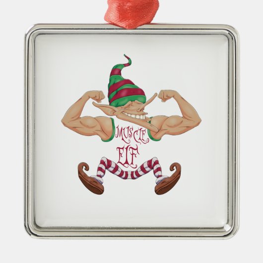 Muskel Elf Ornament Aus Metall (Vorne)
