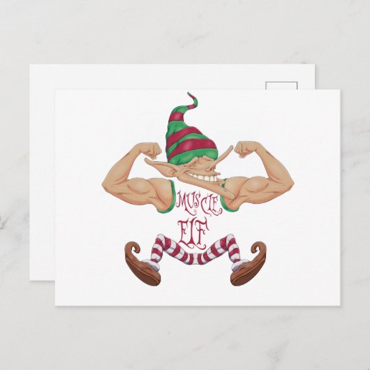 Muskel Elf Postkarte (Vorne/Hinten)