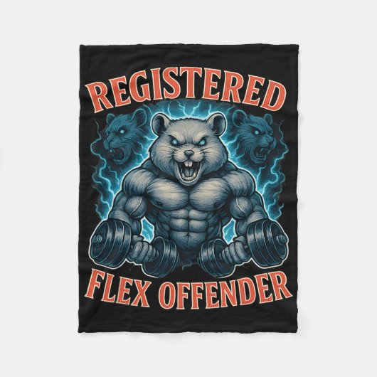 Muskel Hamster registrierter Flex Offender Funny G Fleecedecke (Vorderseite)