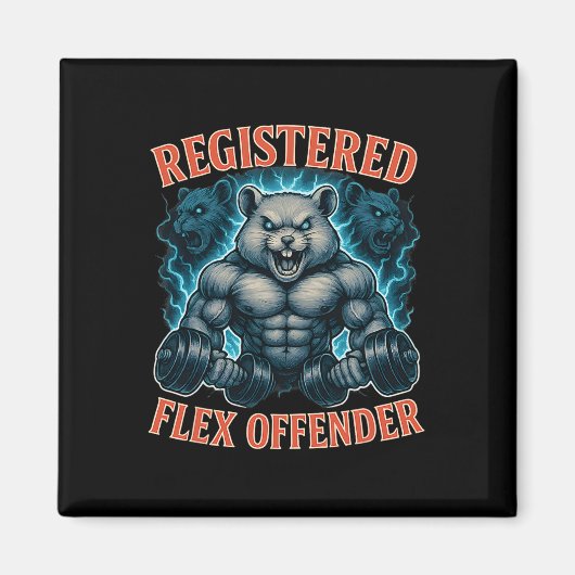 Muskel Hamster registrierter Flex Offender Funny G Magnet (Vorne)