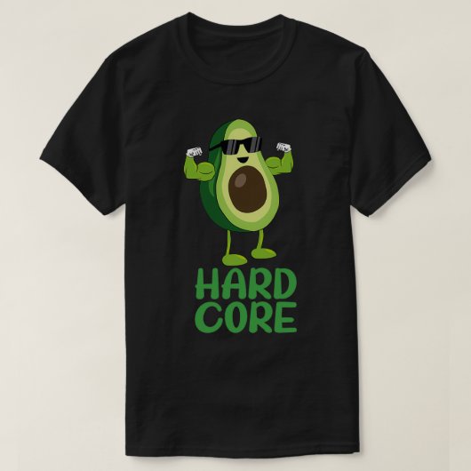 Muskel Hard Core Avocado Funny 2 T-Shirt (Design vorne)