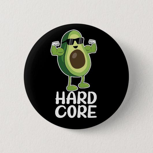 Muskel Hardcore Avocado Funny Button (Vorderseite)