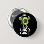 Muskel Hardcore Avocado Funny Button (Vorne & Hinten)