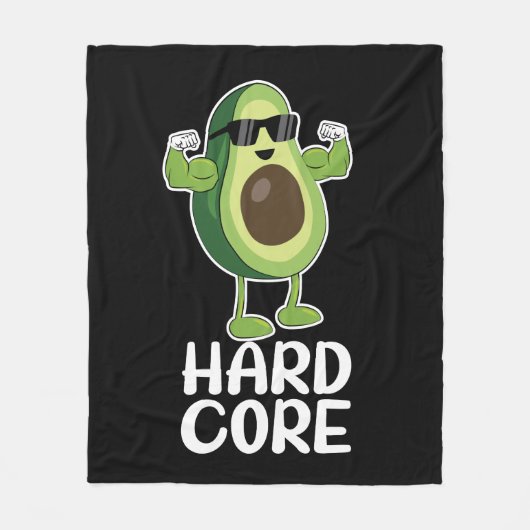 Muskel Hardcore Avocado Funny Fleecedecke (Vorderseite)