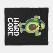 Muskel Hardcore Avocado Funny Fleecedecke (Vorderseite (Horizontal))